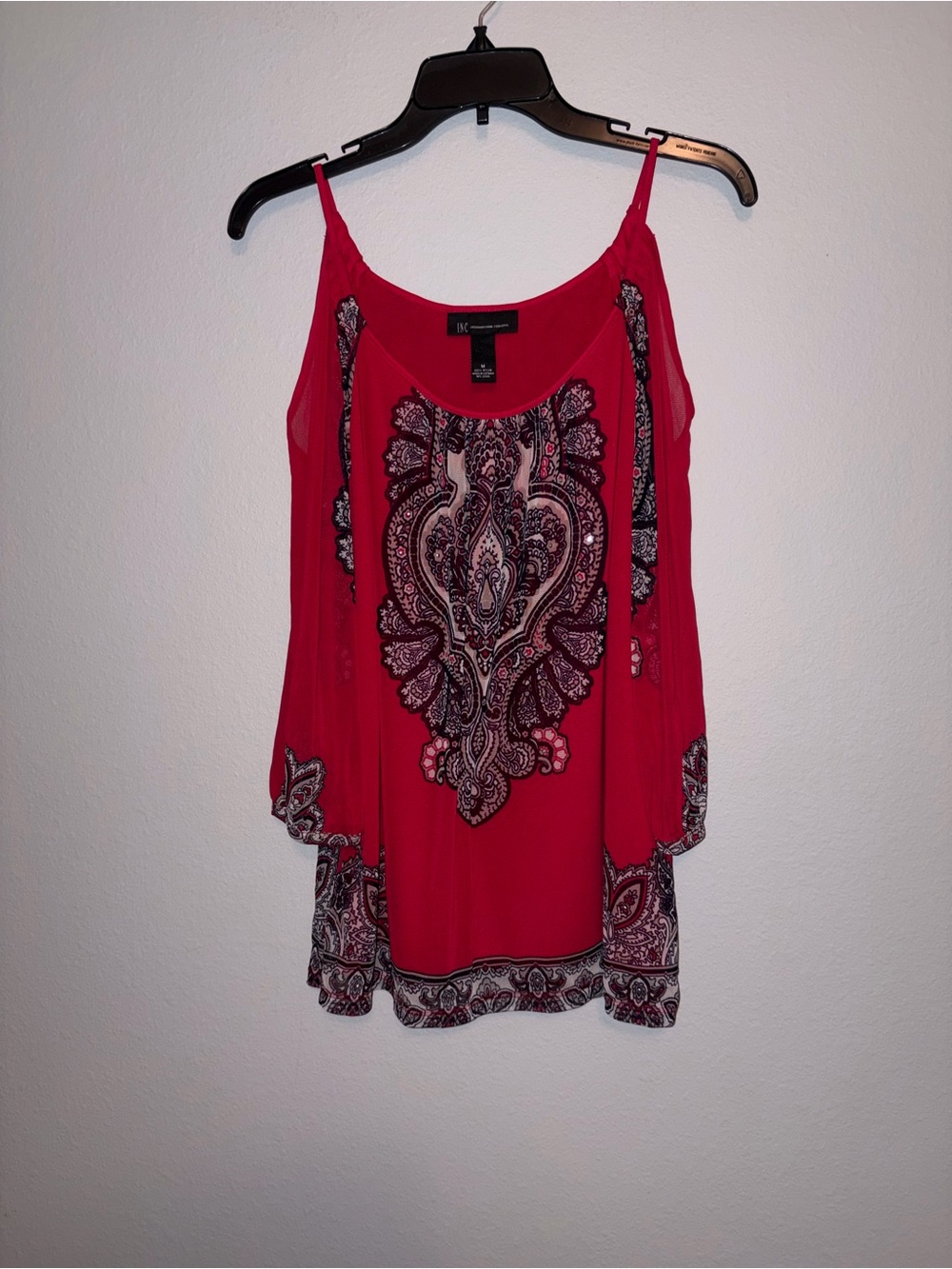 INC Cutout Mesh Sleeves Top Size M